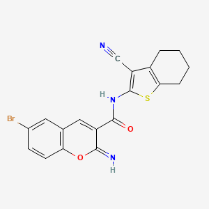 molecular formula C19H14BrN3O2S B4865079 6-bromo-N-(3-cyano-4,5,6,7-tetrahydro-1-benzothiophen-2-yl)-2-imino-2H-chromene-3-carboxamide 