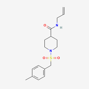 molecular formula C17H24N2O3S B4865084 1-[(4-METHYLPHENYL)METHANESULFONYL]-N-(PROP-2-EN-1-YL)PIPERIDINE-4-CARBOXAMIDE 