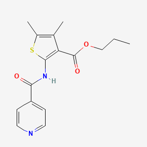 molecular formula C16H18N2O3S B4865095 propyl 2-(isonicotinoylamino)-4,5-dimethyl-3-thiophenecarboxylate 