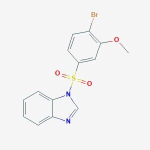 molecular formula C14H11BrN2O3S B486511 1-((4-bromo-3-methoxyphenyl)sulfonyl)-1H-benzo[d]imidazole CAS No. 723744-71-6