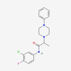 N-(3-chloro-4-fluorophenyl)-2-(4-phenylpiperazin-1-yl)propanamide