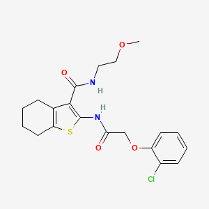 molecular formula C20H23ClN2O4S B4865124 2-{[(2-chlorophenoxy)acetyl]amino}-N-(2-methoxyethyl)-4,5,6,7-tetrahydro-1-benzothiophene-3-carboxamide 