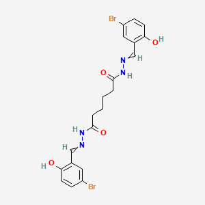 molecular formula C20H20Br2N4O4 B4865132 N,N'-bis[(5-bromo-2-hydroxyphenyl)methylideneamino]hexanediamide 