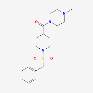 molecular formula C18H27N3O3S B4865155 1-METHYL-4-(1-PHENYLMETHANESULFONYLPIPERIDINE-4-CARBONYL)PIPERAZINE 