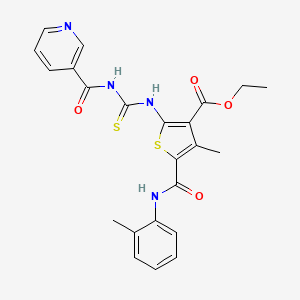 ethyl 4-methyl-5-{[(2-methylphenyl)amino]carbonyl}-2-({[(3-pyridinylcarbonyl)amino]carbonothioyl}amino)-3-thiophenecarboxylate