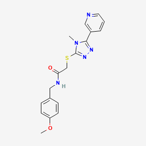 molecular formula C18H19N5O2S B4865175 N-(4-methoxybenzyl)-2-{[4-methyl-5-(pyridin-3-yl)-4H-1,2,4-triazol-3-yl]sulfanyl}acetamide 