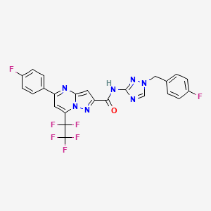 N-[1-(4-FLUOROBENZYL)-1H-1,2,4-TRIAZOL-3-YL]-5-(4-FLUOROPHENYL)-7-(1,1,2,2,2-PENTAFLUOROETHYL)PYRAZOLO[1,5-A]PYRIMIDINE-2-CARBOXAMIDE