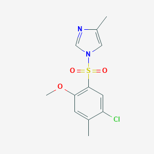 molecular formula C12H13ClN2O3S B486521 1-(5-Chloro-2-methoxy-4-methyl-benzenesulfonyl)-4-methyl-1H-imidazole CAS No. 723745-17-3