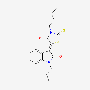 (3Z)-3-(3-butyl-4-oxo-2-thioxo-1,3-thiazolidin-5-ylidene)-1-propyl-1,3-dihydro-2H-indol-2-one