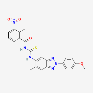 N-{[2-(4-methoxyphenyl)-6-methyl-2H-benzotriazol-5-yl]carbamothioyl}-2-methyl-3-nitrobenzamide