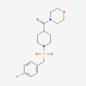 4-{1-[(4-FLUOROPHENYL)METHANESULFONYL]PIPERIDINE-4-CARBONYL}MORPHOLINE