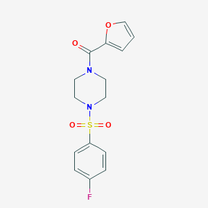 molecular formula C15H15FN2O4S B486525 1-[(4-Fluorophenyl)sulfonyl]-4-(2-furoyl)piperazine 