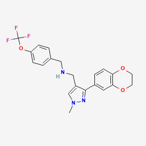 1-[3-(2,3-dihydro-1,4-benzodioxin-6-yl)-1-methyl-1H-pyrazol-4-yl]-N-[4-(trifluoromethoxy)benzyl]methanamine