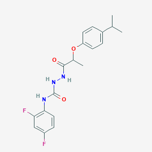 molecular formula C19H21F2N3O3 B4865285 N-(2,4-difluorophenyl)-2-[2-(4-isopropylphenoxy)propanoyl]hydrazinecarboxamide 