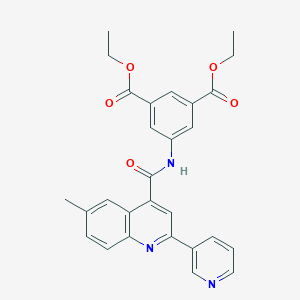 molecular formula C28H25N3O5 B4865307 diethyl 5-({[6-methyl-2-(3-pyridinyl)-4-quinolinyl]carbonyl}amino)isophthalate 