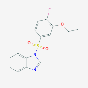 molecular formula C15H13FN2O3S B486532 1-((3-ethoxy-4-fluorophenyl)sulfonyl)-1H-benzo[d]imidazole CAS No. 714202-42-3