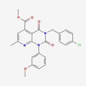 METHYL 3-[(4-CHLOROPHENYL)METHYL]-1-(3-METHOXYPHENYL)-7-METHYL-2,4-DIOXO-1H,2H,3H,4H-PYRIDO[2,3-D]PYRIMIDINE-5-CARBOXYLATE