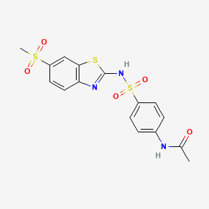 N-{4-[(6-Methanesulfonyl-1,3-benzothiazol-2-YL)sulfamoyl]phenyl}acetamide