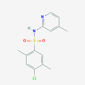 molecular formula C14H15ClN2O2S B486536 4-chloro-2,5-dimethyl-N-(4-methyl-2-pyridinyl)benzenesulfonamide CAS No. 723745-88-8