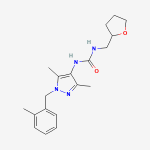 molecular formula C19H26N4O2 B4865381 N-[3,5-DIMETHYL-1-(2-METHYLBENZYL)-1H-PYRAZOL-4-YL]-N'-TETRAHYDRO-2-FURANYLMETHYLUREA 