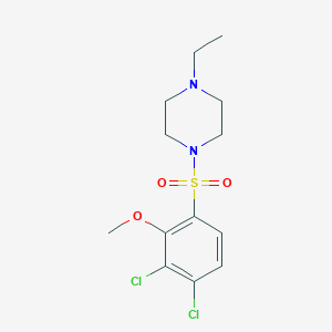 molecular formula C13H18Cl2N2O3S B486541 1-(3,4-Dichloro-2-methoxyphenyl)sulfonyl-4-ethylpiperazine CAS No. 825608-44-4