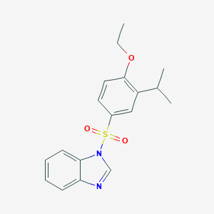 molecular formula C18H20N2O3S B486544 1-(4-Ethoxy-3-propan-2-ylphenyl)sulfonylbenzimidazole CAS No. 791843-64-6