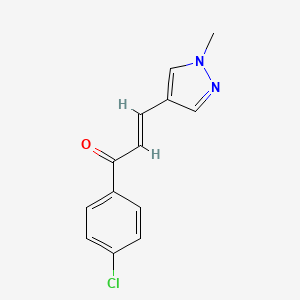 molecular formula C13H11ClN2O B4865449 (E)-1-(4-CHLOROPHENYL)-3-(1-METHYL-1H-PYRAZOL-4-YL)-2-PROPEN-1-ONE 