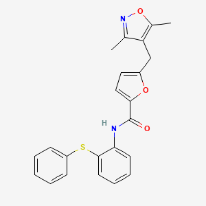 5-[(3,5-DIMETHYL-4-ISOXAZOLYL)METHYL]-N-[2-(PHENYLSULFANYL)PHENYL]-2-FURAMIDE