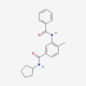 molecular formula C20H22N2O2 B4865466 N-cyclopentyl-4-methyl-3-[(phenylcarbonyl)amino]benzamide 