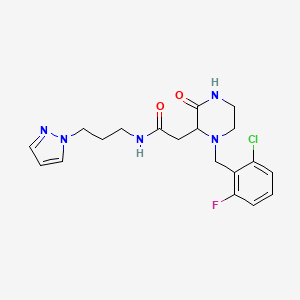 2-[1-(2-chloro-6-fluorobenzyl)-3-oxo-2-piperazinyl]-N-[3-(1H-pyrazol-1-yl)propyl]acetamide