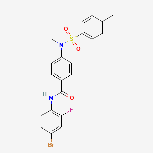 molecular formula C21H18BrFN2O3S B4865515 N-(4-bromo-2-fluorophenyl)-4-{methyl[(4-methylphenyl)sulfonyl]amino}benzamide 