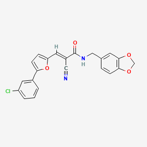 N-(1,3-benzodioxol-5-ylmethyl)-3-[5-(3-chlorophenyl)-2-furyl]-2-cyanoacrylamide