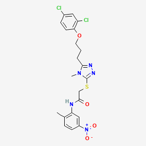 2-({5-[3-(2,4-dichlorophenoxy)propyl]-4-methyl-4H-1,2,4-triazol-3-yl}sulfanyl)-N-(2-methyl-5-nitrophenyl)acetamide