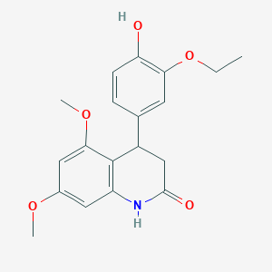 molecular formula C19H21NO5 B4865548 4-(3-ethoxy-4-hydroxyphenyl)-5,7-dimethoxy-3,4-dihydroquinolin-2(1H)-one 