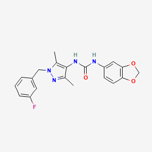 N-(1,3-BENZODIOXOL-5-YL)-N'-[1-(3-FLUOROBENZYL)-3,5-DIMETHYL-1H-PYRAZOL-4-YL]UREA