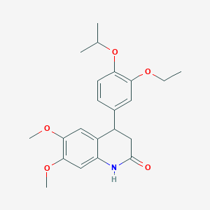 molecular formula C22H27NO5 B4865569 4-[3-ethoxy-4-(propan-2-yloxy)phenyl]-6,7-dimethoxy-3,4-dihydroquinolin-2(1H)-one 