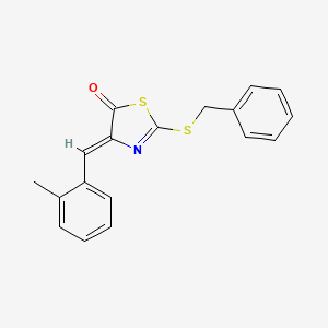 molecular formula C18H15NOS2 B4865593 2-(benzylthio)-4-(2-methylbenzylidene)-1,3-thiazol-5(4H)-one 