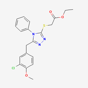 Ethyl 2-[[5-[(3-chloro-4-methoxyphenyl)methyl]-4-phenyl-1,2,4-triazol-3-yl]sulfanyl]acetate