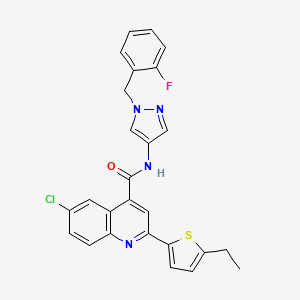 6-chloro-2-(5-ethyl-2-thienyl)-N-[1-(2-fluorobenzyl)-1H-pyrazol-4-yl]-4-quinolinecarboxamide