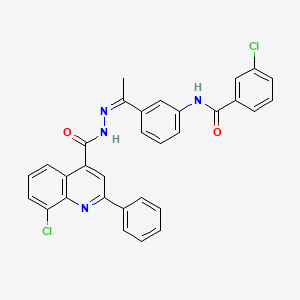 molecular formula C31H22Cl2N4O2 B4865622 3-chloro-N-(3-{N-[(8-chloro-2-phenyl-4-quinolinyl)carbonyl]ethanehydrazonoyl}phenyl)benzamide 