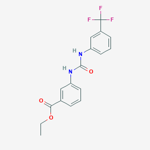 molecular formula C17H15F3N2O3 B4865653 ETHYL 3-({[3-(TRIFLUOROMETHYL)ANILINO]CARBONYL}AMINO)BENZOATE 