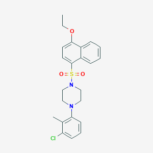 1-(3-Chloro-2-methylphenyl)-4-(4-ethoxynaphthalen-1-yl)sulfonylpiperazine