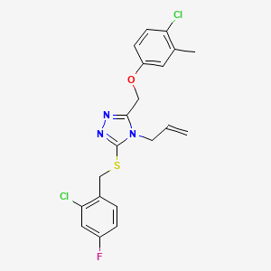 molecular formula C20H18Cl2FN3OS B4865694 {4-ALLYL-5-[(2-CHLORO-4-FLUOROBENZYL)SULFANYL]-4H-1,2,4-TRIAZOL-3-YL}METHYL (4-CHLORO-3-METHYLPHENYL) ETHER 