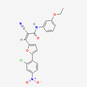 molecular formula C22H16ClN3O5 B4865703 (2Z)-3-[5-(2-chloro-4-nitrophenyl)furan-2-yl]-2-cyano-N-(3-ethoxyphenyl)prop-2-enamide 