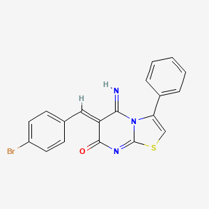 molecular formula C19H12BrN3OS B4865704 6-(4-bromobenzylidene)-5-imino-3-phenyl-5,6-dihydro-7H-[1,3]thiazolo[3,2-a]pyrimidin-7-one 