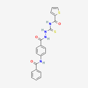 molecular formula C20H16N4O3S2 B4865710 N-({2-[4-(benzoylamino)benzoyl]hydrazino}carbonothioyl)-2-thiophenecarboxamide 