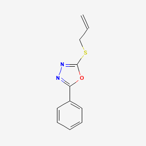 molecular formula C11H10N2OS B4865716 2-(allylthio)-5-phenyl-1,3,4-oxadiazole 