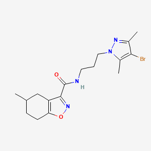 N~3~-[3-(4-BROMO-3,5-DIMETHYL-1H-PYRAZOL-1-YL)PROPYL]-5-METHYL-4,5,6,7-TETRAHYDRO-1,2-BENZISOXAZOLE-3-CARBOXAMIDE