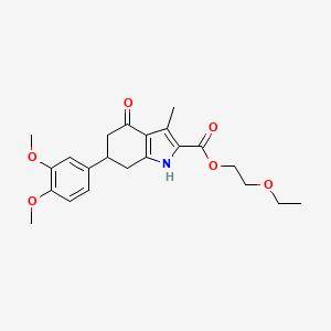 2-ethoxyethyl 6-(3,4-dimethoxyphenyl)-3-methyl-4-oxo-4,5,6,7-tetrahydro-1H-indole-2-carboxylate