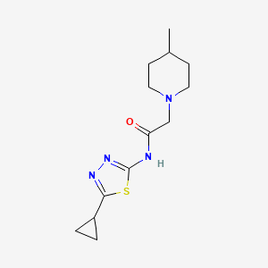 molecular formula C13H20N4OS B4865757 N-(5-cyclopropyl-1,3,4-thiadiazol-2-yl)-2-(4-methylpiperidin-1-yl)acetamide 